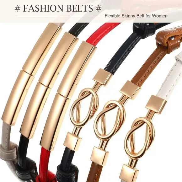 Elegant 6-Piece Women's Leather Belts Set - Adjustable & Stylish Accessories - Picture 4 of 7